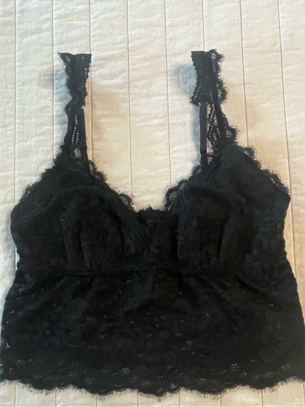aerie Black Lace Bralette Cami Medium